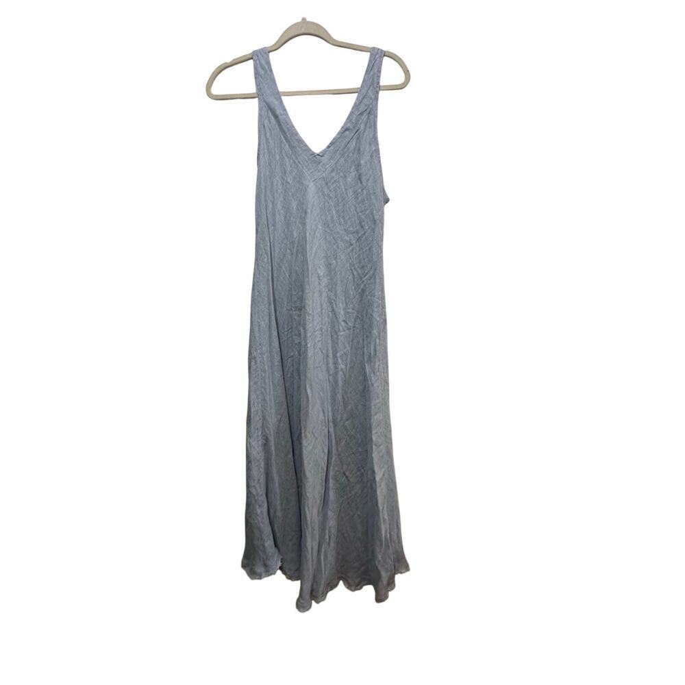 Firenge in Maglia Women's Blue V-Neck Sleeveless Midi Dress Size M made in Italy